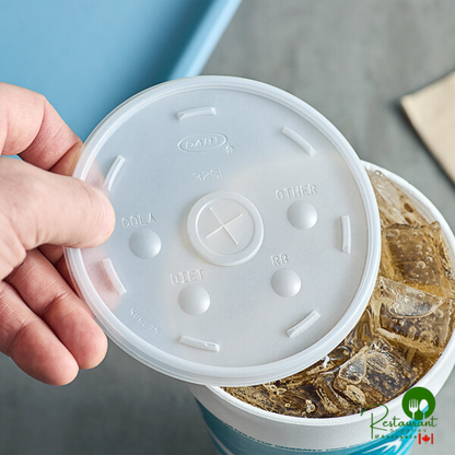 Dart 32 oz. Translucent Flat Lid with Straw Slot - 1,000/Case
