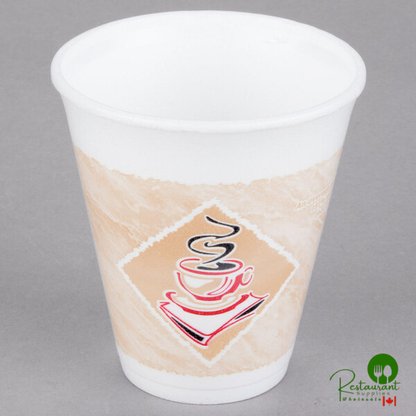 Dart ThermoGlaze 12 oz. Cafe G Squat Espresso Customizable Foam Cup - 1,000/Case