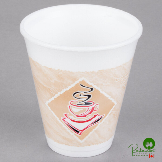 Dart ThermoGlaze 12 oz. Cafe G Squat Espresso Customizable Foam Cup - 1,000/Case