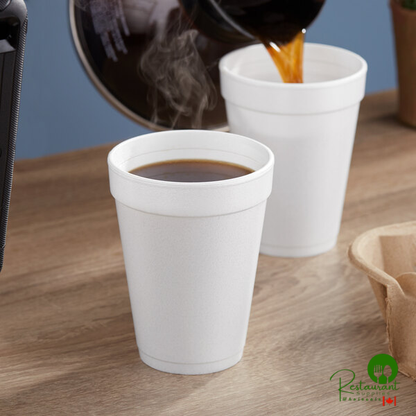Dart 14 oz. Flush Fill White Customizable Foam Cup - 1,000/Case