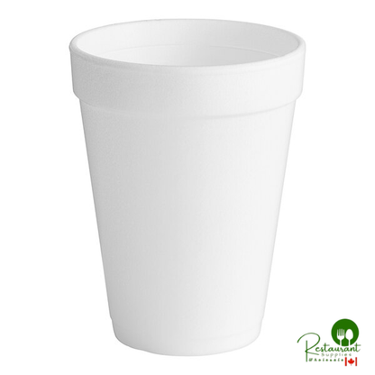 Dart 14 oz. Flush Fill White Customizable Foam Cup - 1,000/Case