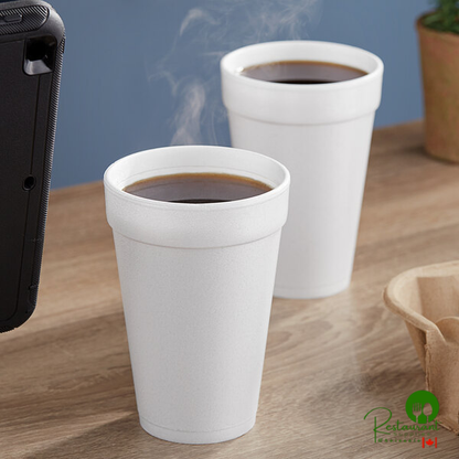 Dart 16 oz. White Customizable Foam Cup - 1,000/Case