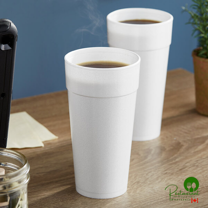 Dart 24 oz. White Customizable Foam Cup - 500/Case