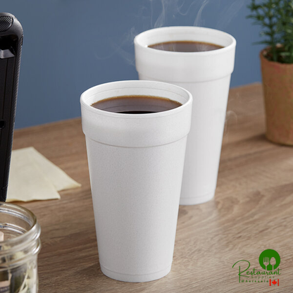 Dart 20 oz. White Customizable Foam Cup - 500/Case