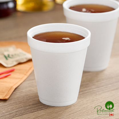 Dart 8 oz. White Customizable Foam Cup - 1,000/Case