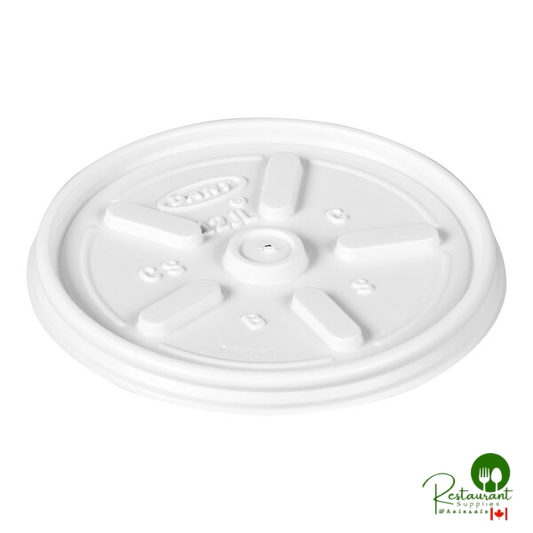 Dart 6, 8, 12, and 14 oz. White Vented Lid - 1,000/Case | Canada