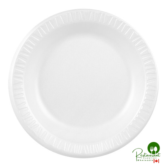Dart 10PWQR Quiet Classic 10 1/4" White Laminated Round Foam Plate - 500/Case | Canada