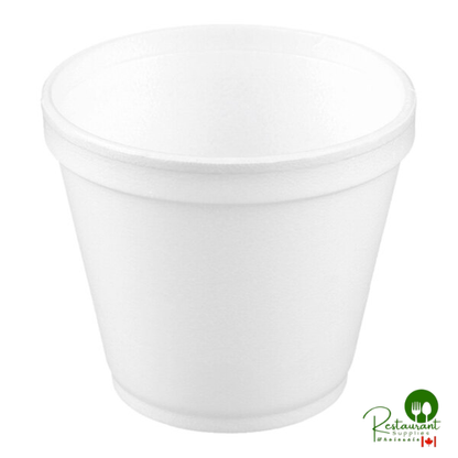 Dart 8SJ12 8 oz. Squat White Customizable Foam Food Container - 1,000/Case