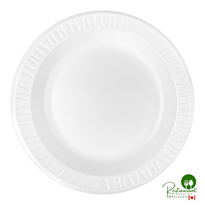 Dart 10PWCR Concorde 10 1/4" White Non-Laminated Round Foam Plate - 500/Case