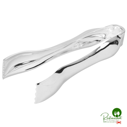 Fineline 713 Silver Secrets Silver 8 1/2" Plastic Serving Tongs - 40/Case