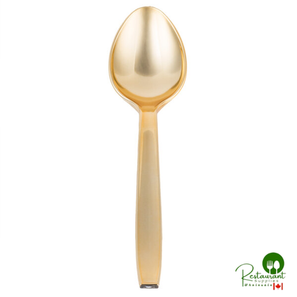 Fineline Golden Secrets 768 10" Gold Look Heavy Weight Serving Spoon - 60/Case