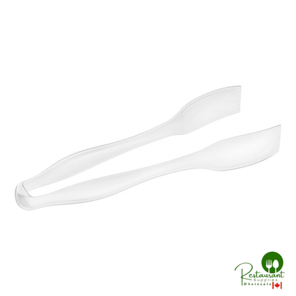 10 1/2" Clear Disposable Plastic Tongs By Prime - 36/Case