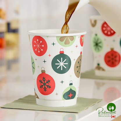 12 oz. Smooth Double Wall Ornaments Print Hot Cup By Prime - 500/Case