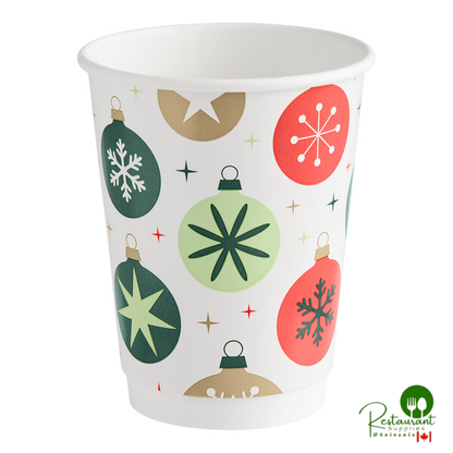 12 oz. Smooth Double Wall Ornaments Print Hot Cup By Prime - 500/Case