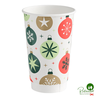 16 oz. Smooth Double Wall Ornaments Print Hot Cup By Prime - 500/Case