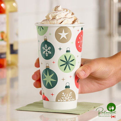 20 oz. Smooth Double Wall Ornaments Print Hot Cup By Prime - 500/Case