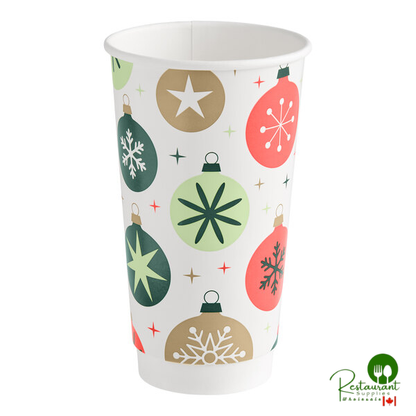 20 oz. Smooth Double Wall Ornaments Print Hot Cup By Prime - 500/Case