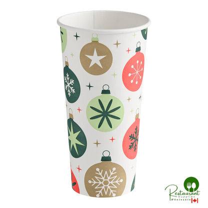 24 oz. Smooth Single Wall Ornaments Print Hot Cup By Prime - 500/Case
