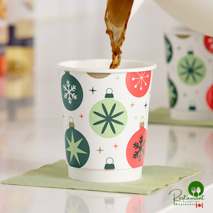 8 oz. Tall Smooth Double Wall Ornaments Print Hot Cup By Prime - 500/Case