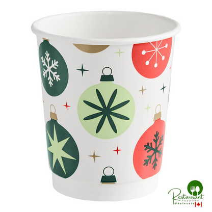 8 oz. Tall Smooth Double Wall Ornaments Print Hot Cup By Prime - 500/Case