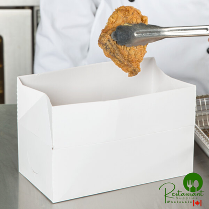 Southern Champion 8 7/8" x 4 7/8" x 3 1/16" White Paper Take-Out Lunch / Chicken Box with Fast Top - 400/Case