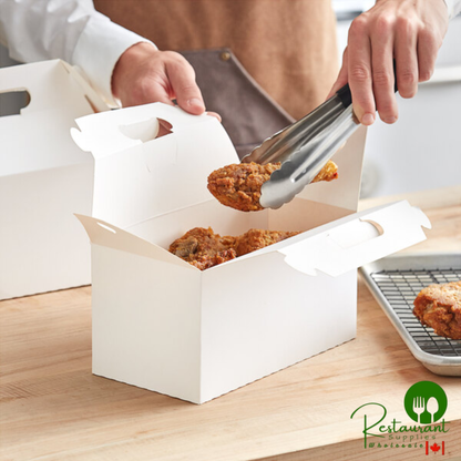 9 1/2" x 5" x 5" White Paper Barn Take-Out Lunch Box / Chicken Box - 125/Case
