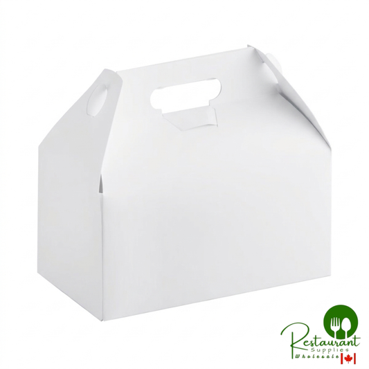 9 1/2" x 5" x 5" White Paper Barn Take-Out Lunch Box / Chicken Box - 125/Case