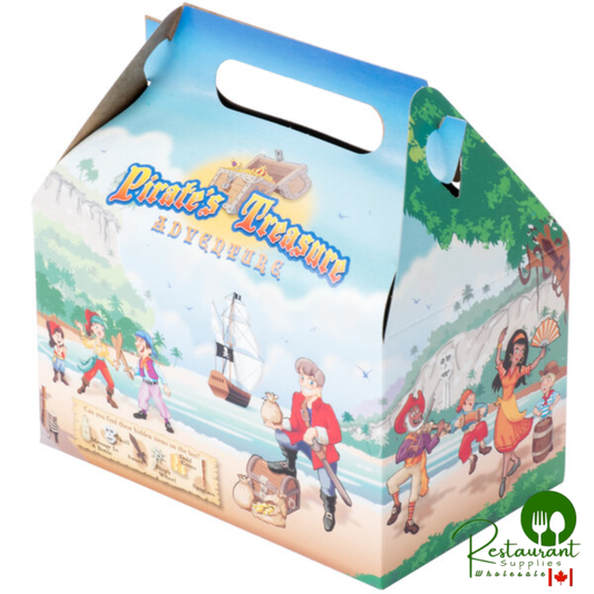 Southern Champion 6 7/16" x 4" x 3 3/4" Kids Paper Take-Out Meal Box with Pirate Design - 96/Case