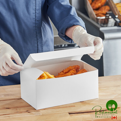 Southern Champion 9" x 5" x 4" White Paper Take-Out Lunch / Chicken Box with Tuck Top - 250/Case