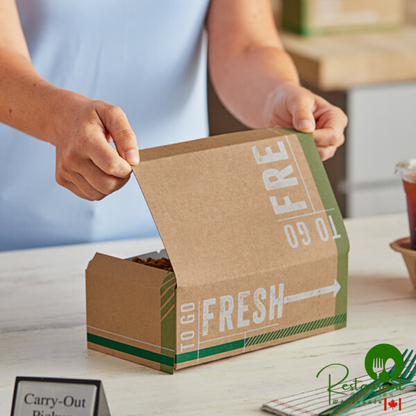 Inno-Pak To Go Fresh 9" x 5" x 3" Paper Take-Out Dinner Box / Chicken Box with Tuck Top - 250/Case