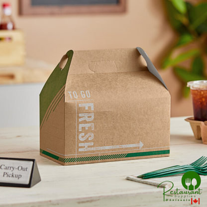 Inno-Pak To Go Fresh 9 1/2" x 5" x 5" Paper Barn Take-Out Lunch Box / Chicken Box - 100/Case