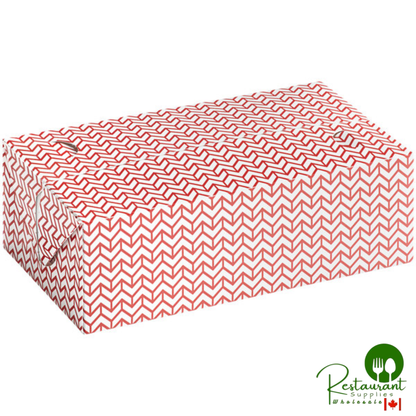 9" x 5" x 3" Red Cornerstone Print Take-Out Lunch / Chicken Box with Fast Top By Prime - 250/Case