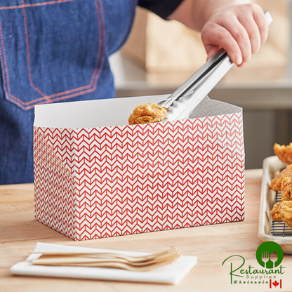 9" x 5" x 3" Red Cornerstone Print Take-Out Lunch / Chicken Box with Fast Top By Prime - 250/Case