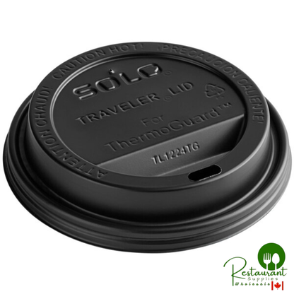 Dart TL1224TG 12-24 oz.Traveler Black Dome ThermoGuard Hot Cup Lid with Sip Hole - 1,200/Case