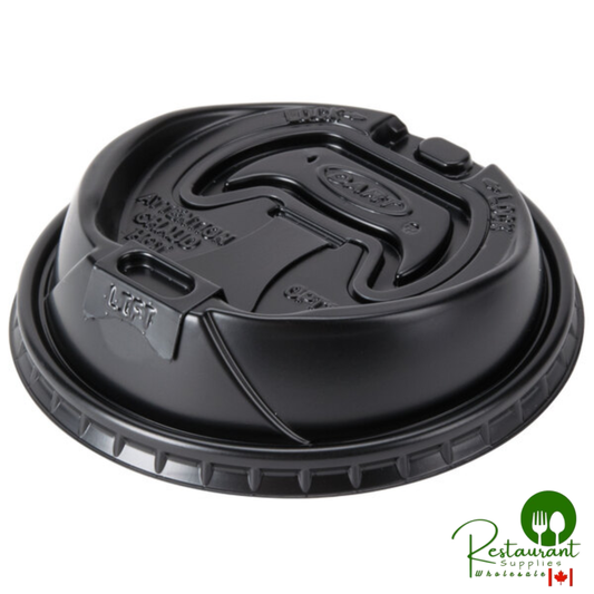 Dart OPT316B 10-24 oz. Black Optima Lid with Reclosable Tab - 1,000/Case