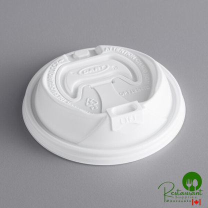 Dart OPT1224TGB 12-24 oz. Black Optima ThermoGuard Lid with Reclosable Tab - 1,200/Case