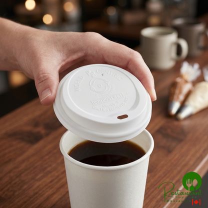World Centric 10-20 oz. White Paper Hot Cup PLA Travel Lid - 1,000/Case
