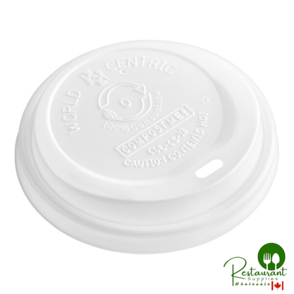 World Centric 10-20 oz. White Paper Hot Cup PLA Travel Lid - 1,000/Case
