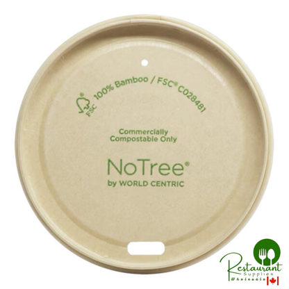 World Centric NoTree 10-20 oz. Compostable Bamboo Hot Cup Sip Lid - 1,000/Case