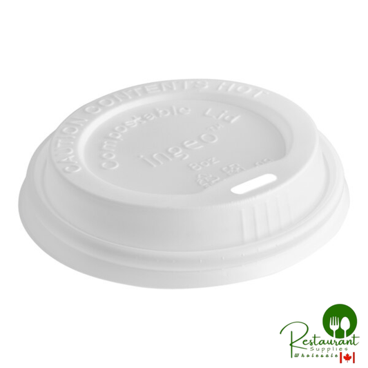 World Centric 8 oz. White Paper Hot Cup PLA Travel Lid - 1,000/Case