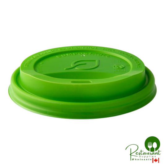 Eco-Products Veridian Eco-Lid 10-20 oz. Green PLA Plastic Compostable Paper Hot Cup Sip Lid - 800/Case