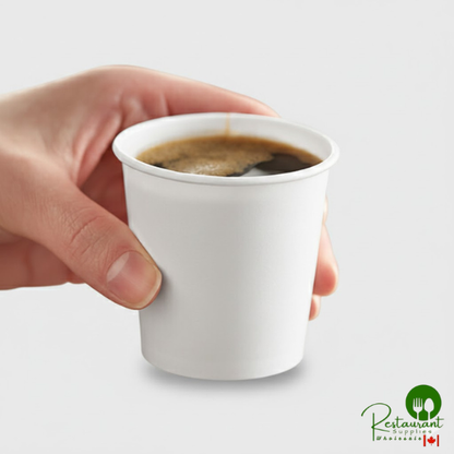 Solo 374W-2050 4 oz. White Single Sided Poly Paper Hot Cup - 1,000/Case