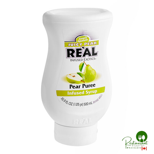 Real Juicy Pear Puree Infused Syrup 16.9 fl. oz. - 6/Case