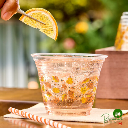 9 oz. Autumn Print PET Plastic Cold Cup By Prime - 1,000/Case