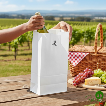 Duro 12 lb. Tall White Paper Bag - 500/Bundle