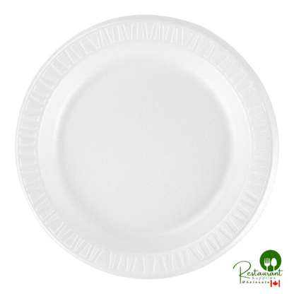 Dart 9PWQR Quiet Classic 9" White Laminated Round Foam Plate - 500/Case