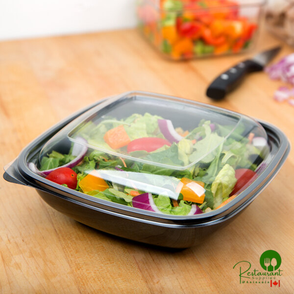 Sabert 52800B300 Bowl2 Clear Dome Lid for 24, 32, and 48 oz. Square Bowls - 300/Case