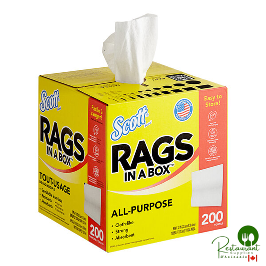 Scott® Rags In a Box 9" x 12" White Wiper 75260 - 1,600/Case