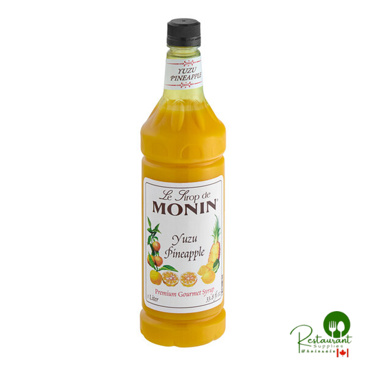 Monin Premium Yuzu Pineapple Flavoring Syrup 1 Liter - 4/Case