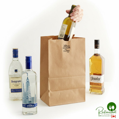 Duro Bulwark 20 lb. Shorty Extra Heavy-Duty Natural Kraft Paper Bag - 400/Bundle